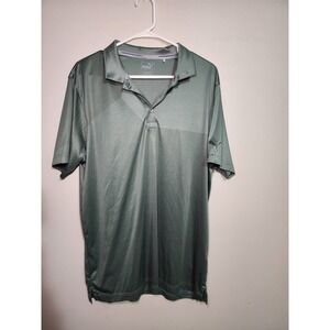 Puma Sport Men's Golf Polo USP Shirt Black Gray Short Sleeve Collared Size Large